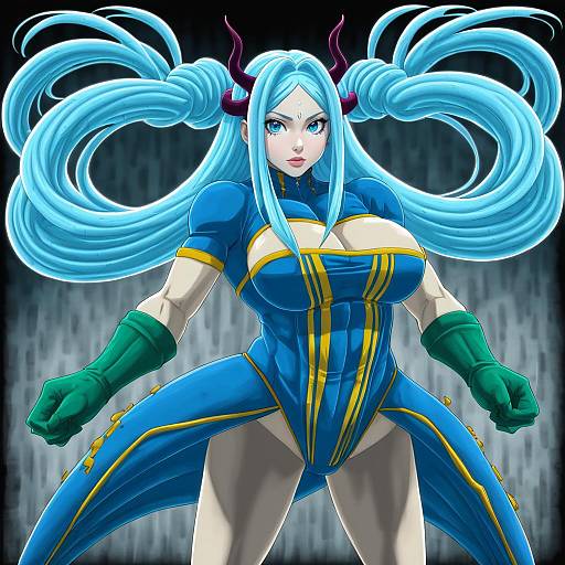 Illustration of Hadou nejire, boku no hero academia in the style of Lasterk