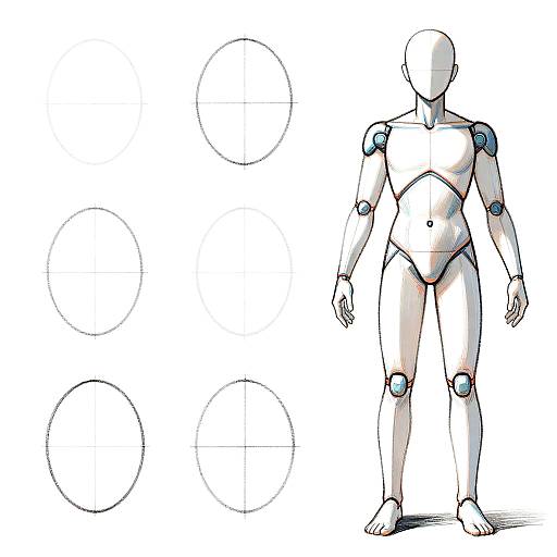 Step-by-step human body base drawing