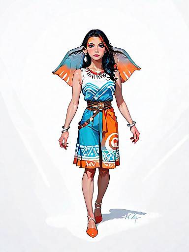 Bohemian Woman in Elephant Print Dress