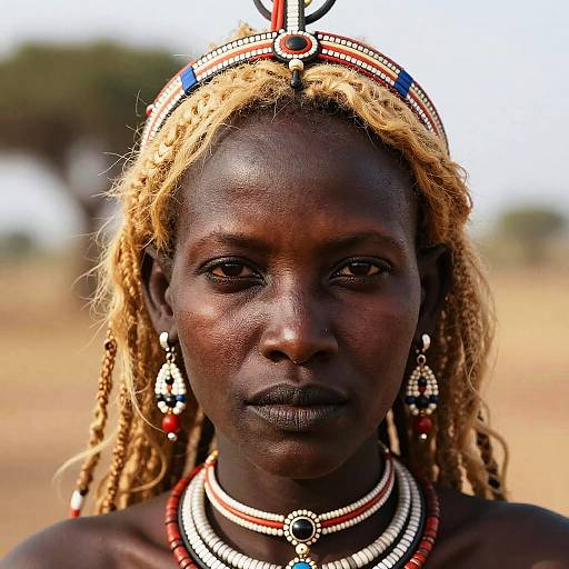 Striking African Blonde Hair Portrait