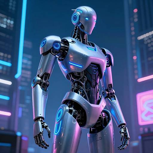 Futuristic Cyberpunk Humanoid Robot