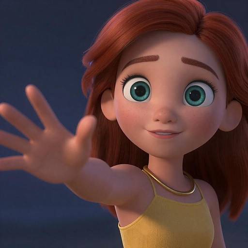 CGI Animated Girl Reaching Out