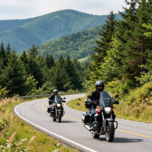 Motorcyclists Riding Appalachian Mountains