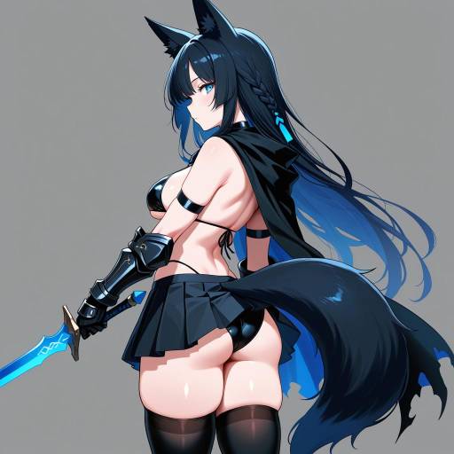 Freckle-Faced Fox Girl in Black Elegance Freckle-Faced Fox Girl in Black Elegance
