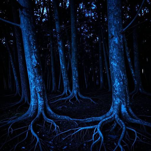 Mystical Blue-Glow Enchanted Forest