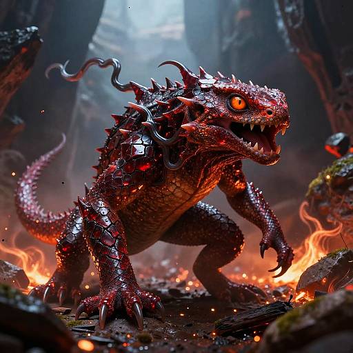 Ember-Lizard in Fiery Twilight Canyon