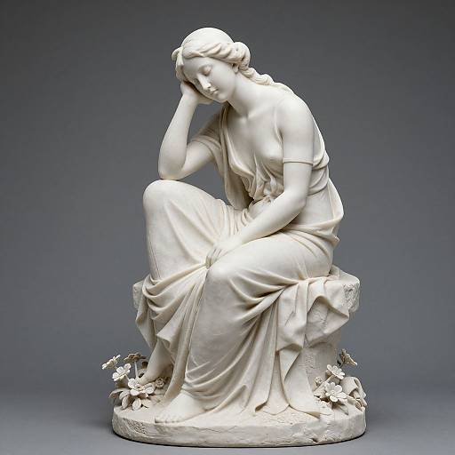 Contemplative Woman Sculpted Figure