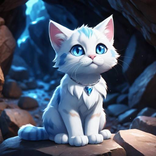 Solo Blue-Eyed Cat in Crystal Cave