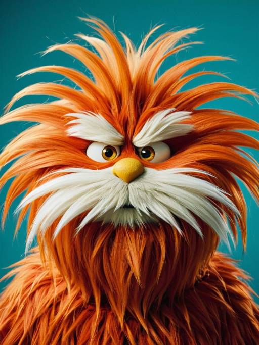 Man in Lorax Costume Close-Up