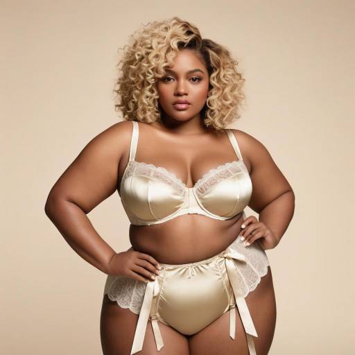 Confident Plus Size Woman in Lingerie