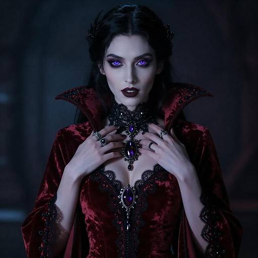 Vampire Sorceress with Violet Eyes