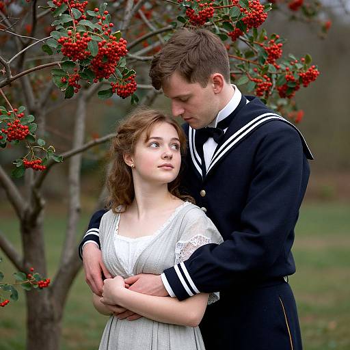 Romantic 1890s Sailor Embrace