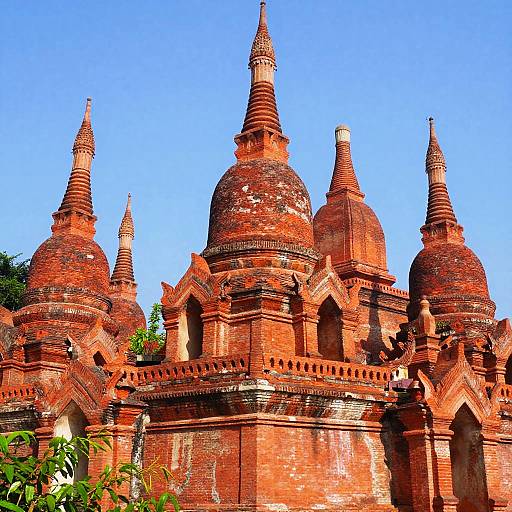 Colorful Ancient Stone Stupas Photography