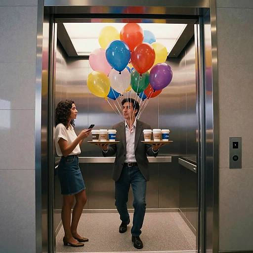 Realistic Elevator Coffee and Balloons
