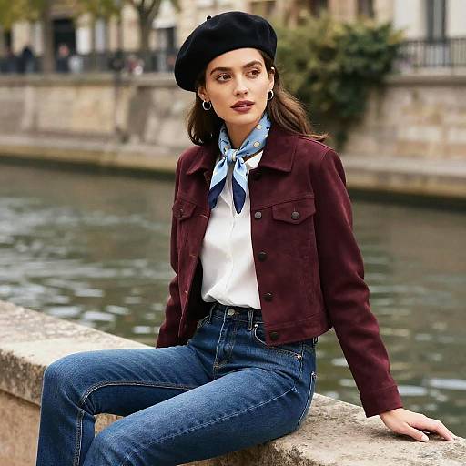 Chic Parisian Woman by Stream