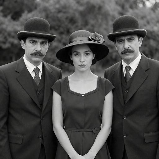 Vintage Portrait of Three Individuals