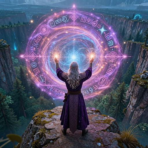 Mystical Sorcerer Casting Spell