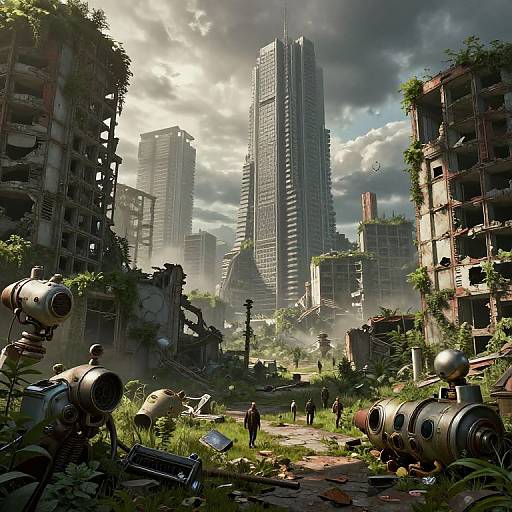 Post-Apocalyptic Overgrown Metropolis Ruins