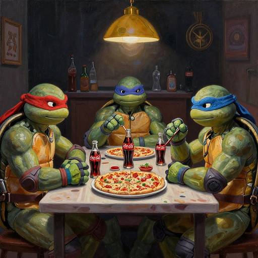 Teenage Mutant Ninja Turtles at Da Vinci's Supper
