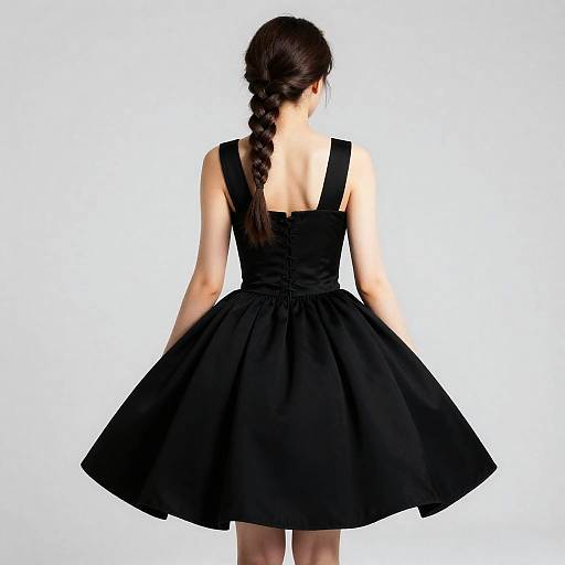 Elegant Woman in Black Frock