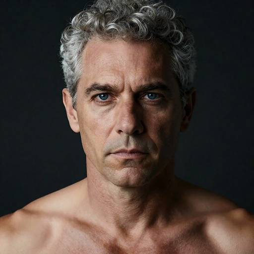 Intense Portrait of a Middle-Aged Man