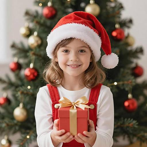 Cheerful Holiday Portrait of Young Girl