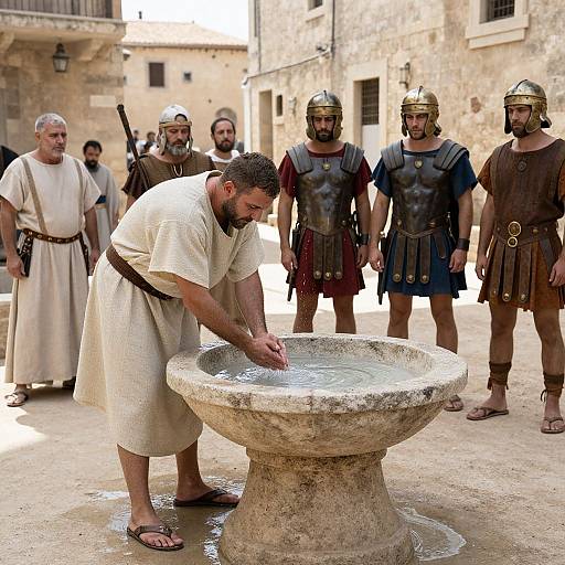 Pilate Washing Hands in Ancient Rome