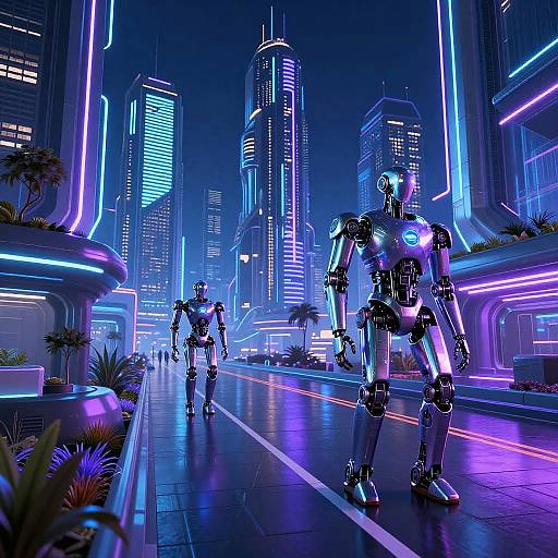 Neon Cyberpunk Futuristic Cityscape
