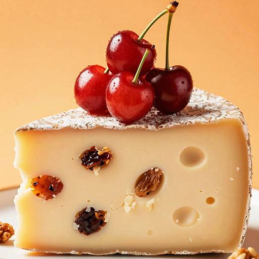 Cheese Slice with Raisins and Cherries