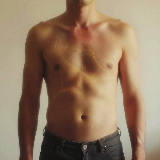 Abstract Male Torso with Fiery Tones