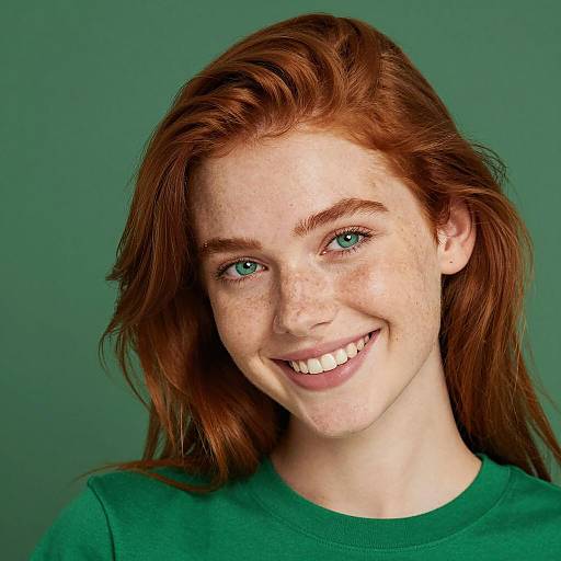 Young redhead woman smiling