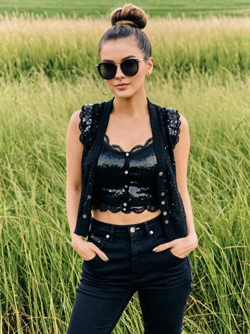 Urban Chic Woman in Natural Setting
