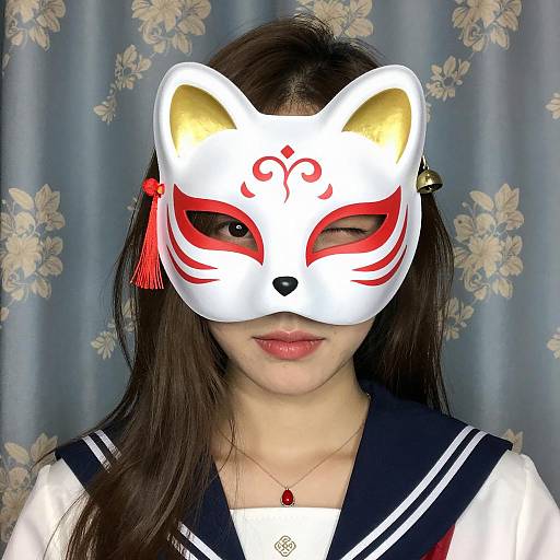 Mystical East Asian Woman in Uniform