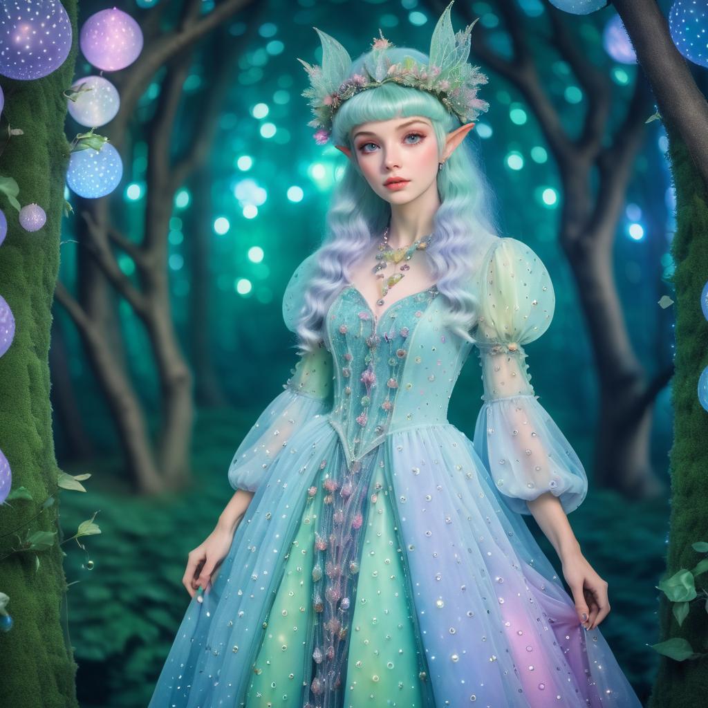 Enchanted Elf in Velvet Gown