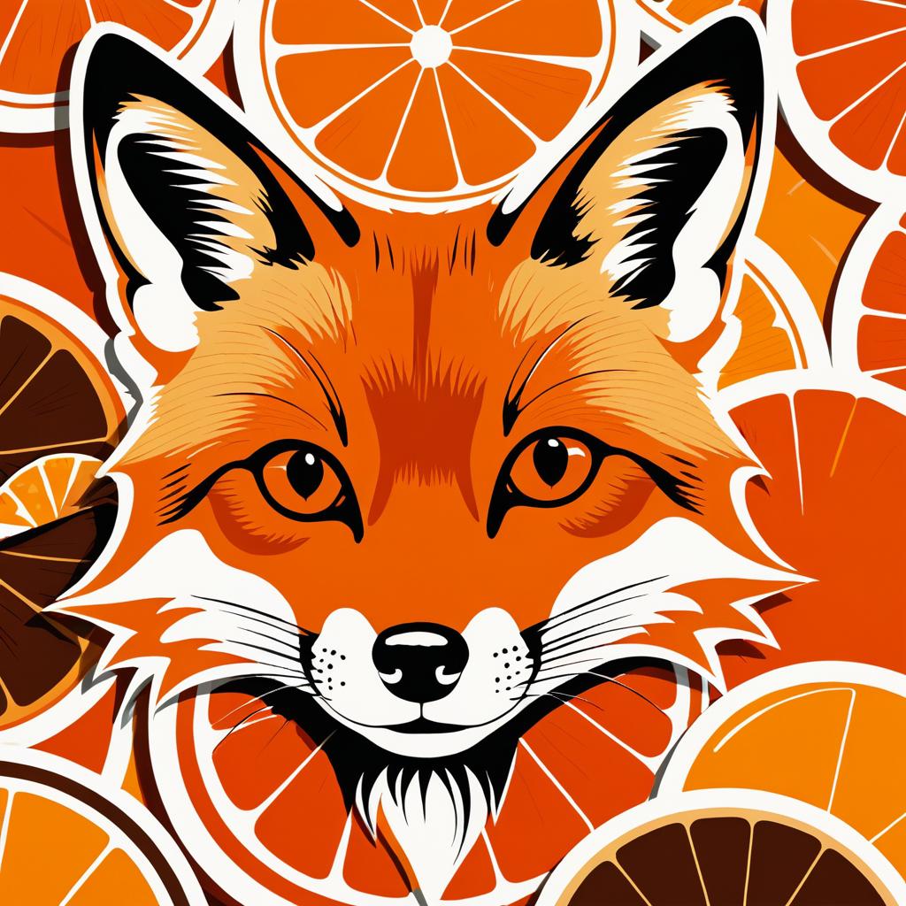 Vibrant Fox Art Inspired by Warhol