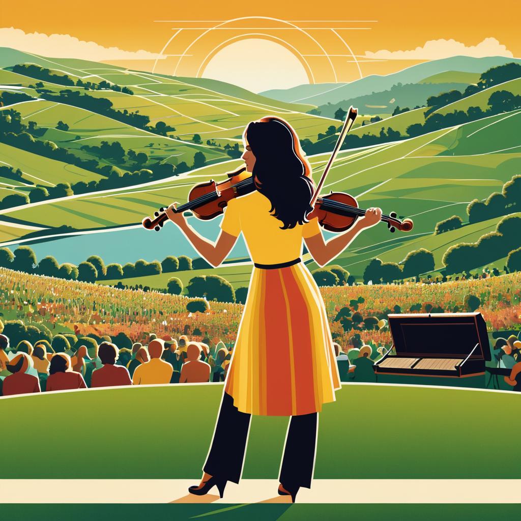 1970s Inspired Outdoor Concert Violinist