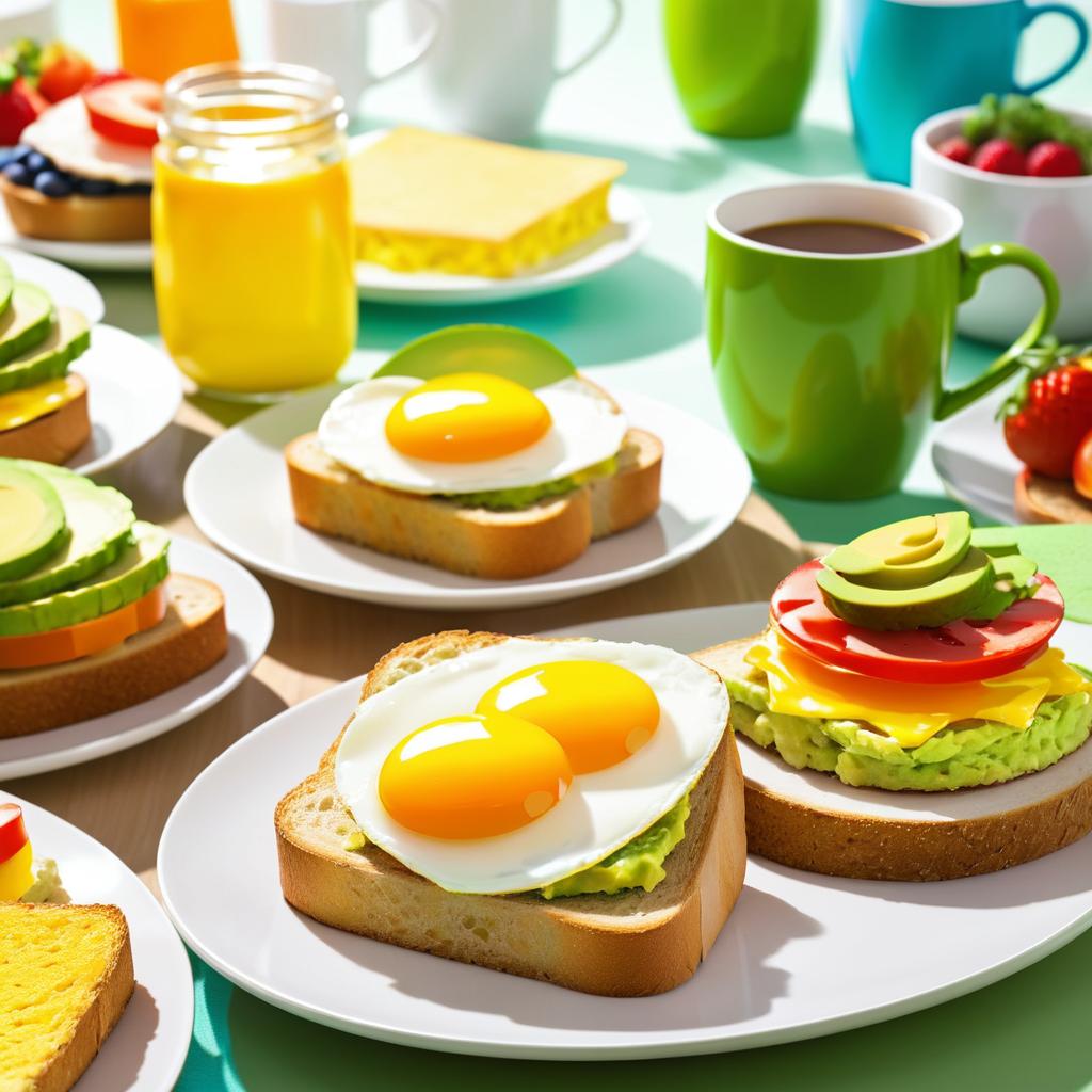 Lively Breakfast Spread in Studio Lighting