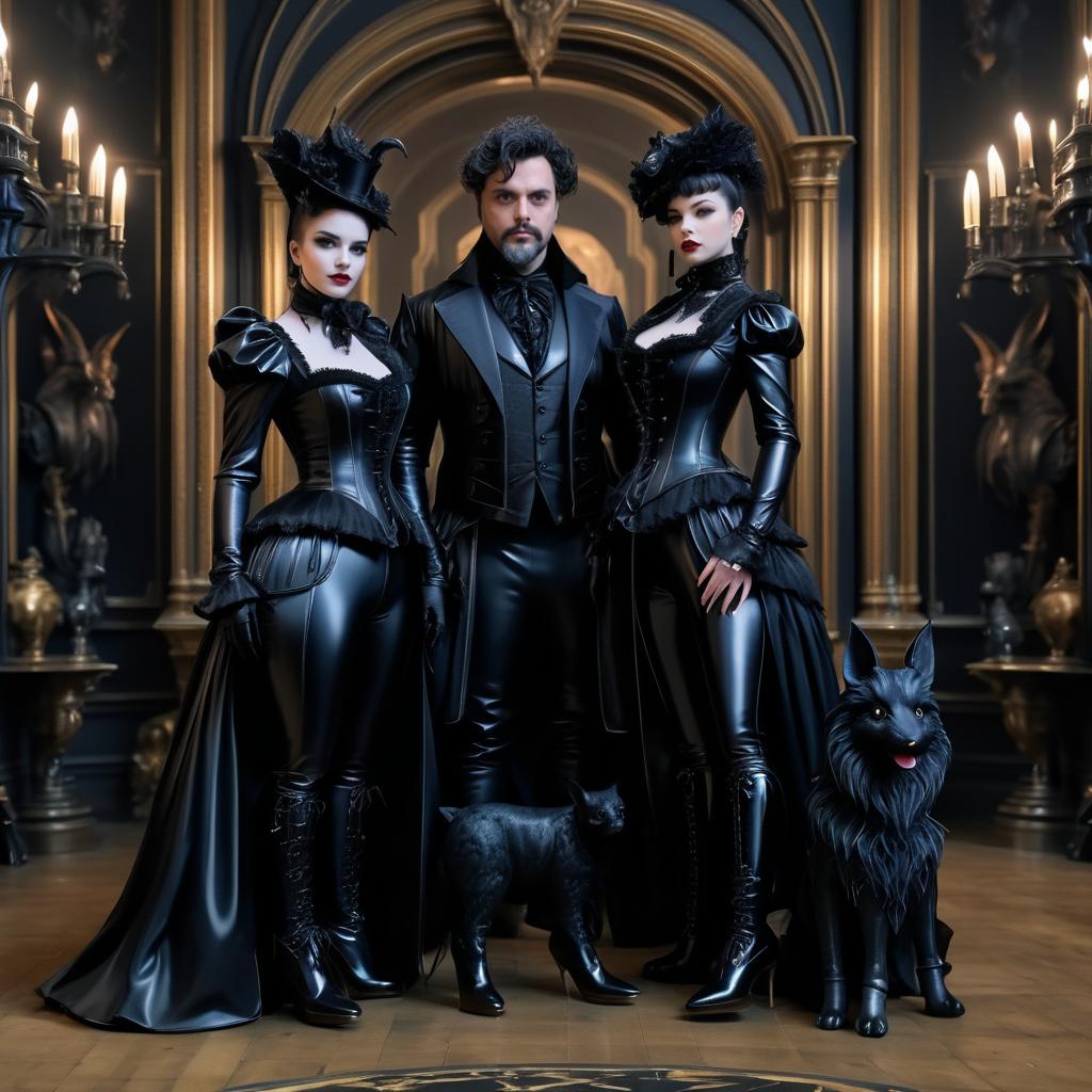 Gothic Victorian Beasts in Latex Elegance