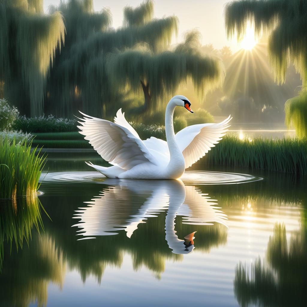 Elegance of a Swan at Dawn