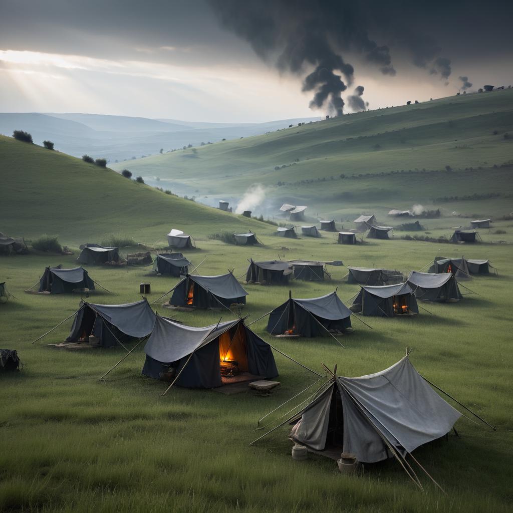 Eerie Bandit Camp on Hilltop