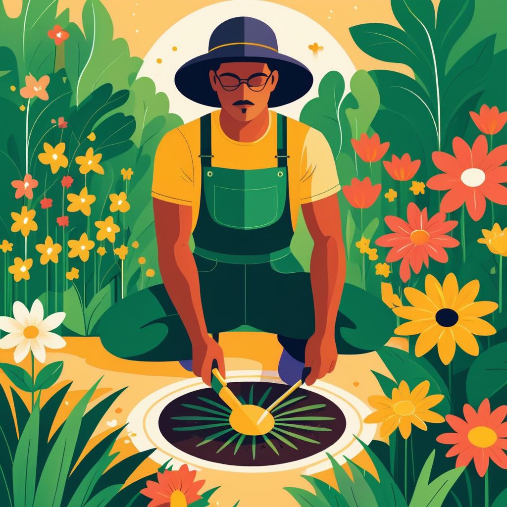 Tarot-Inspired Gardener Planting Seeds