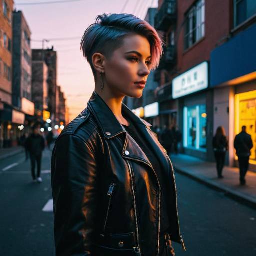 Urban Sunset Fashion: Chic Undercut Style