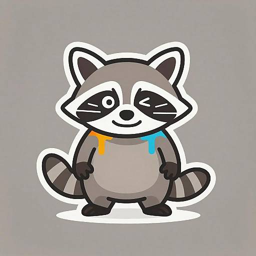 Cheeky Raccoon Street Art Vector