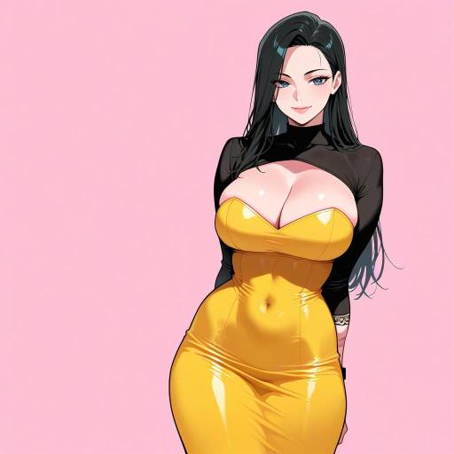 Curvy Cowgirl in Yellow Dress Portrait Curvy Cowgirl in Yellow Dress Portrait