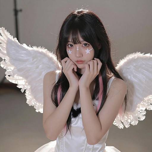 Angel Costume with Pink Streaks