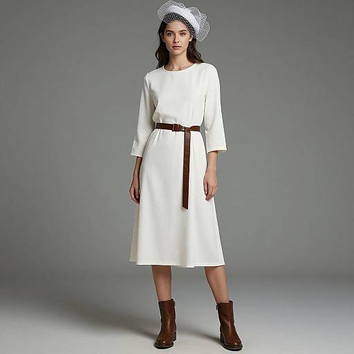 Woman in White Dress with Veil