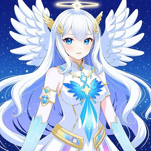 Illustration of Angel girl (shimmer), original in the style of Fjsmu