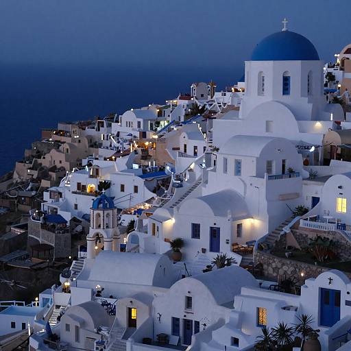 Twilight Serenity in Cycladic Village