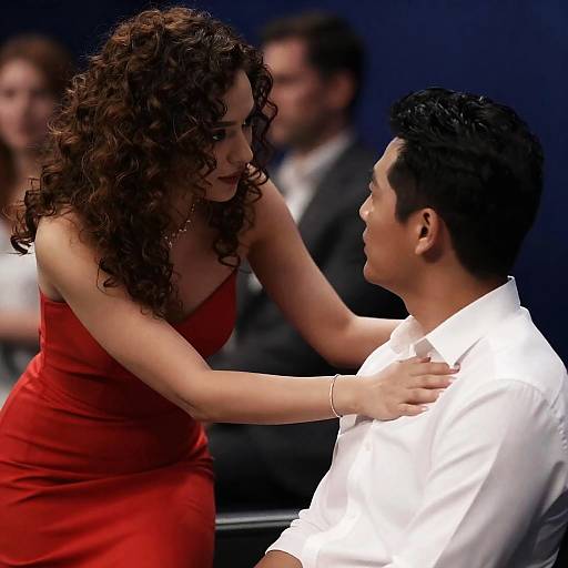 Intimate Conversation Under Dim Blue Light