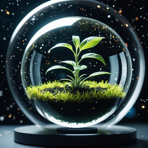 Floating Plant in Glass Sphere with Volumetric Lighting